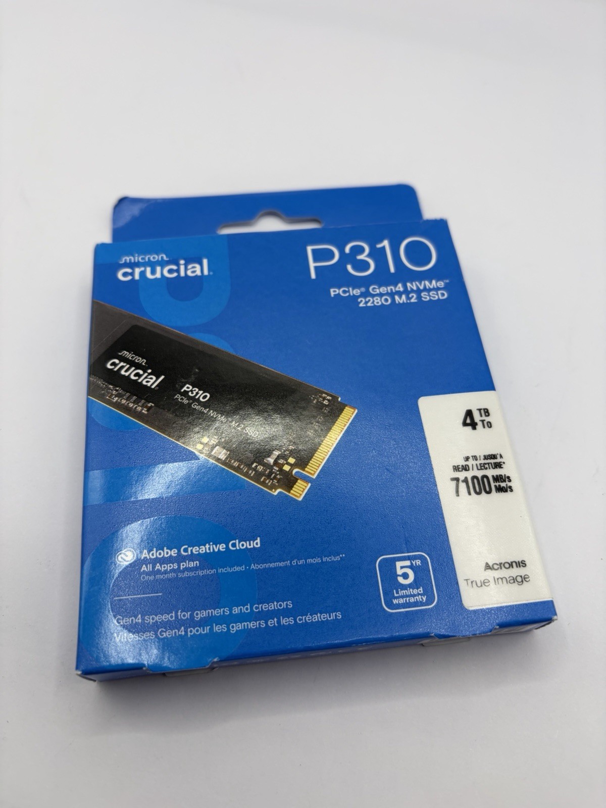 Crucial P310 4TB M.2 2280 PCIe Gen4 3D NAND NVMe, to 7,100MBs SSD CT4000P310SSD8