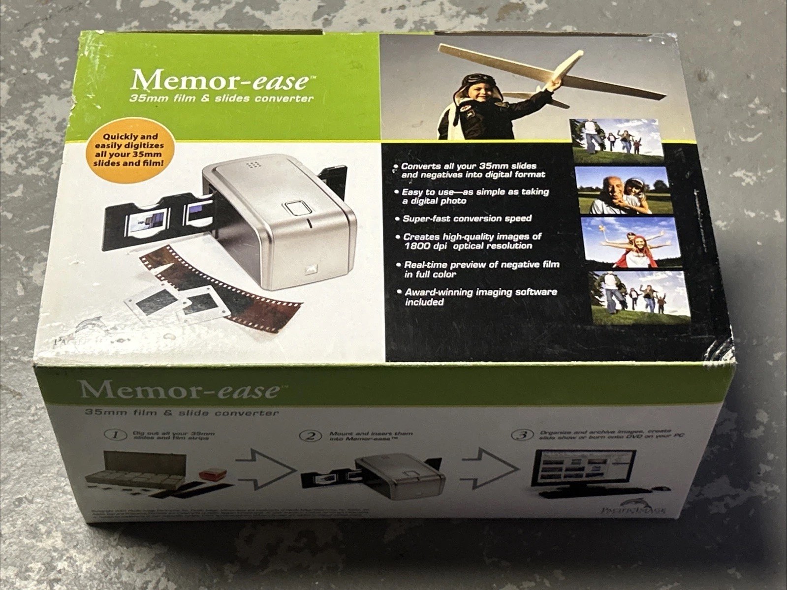 Pacific Image Memor-ease 35mm Film & Slide Converter Scanner BRAND NEW