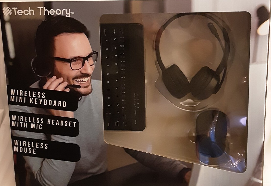 Tech Theory Work From Home Bundle Wireless Keyboard, Headset and Mouse New