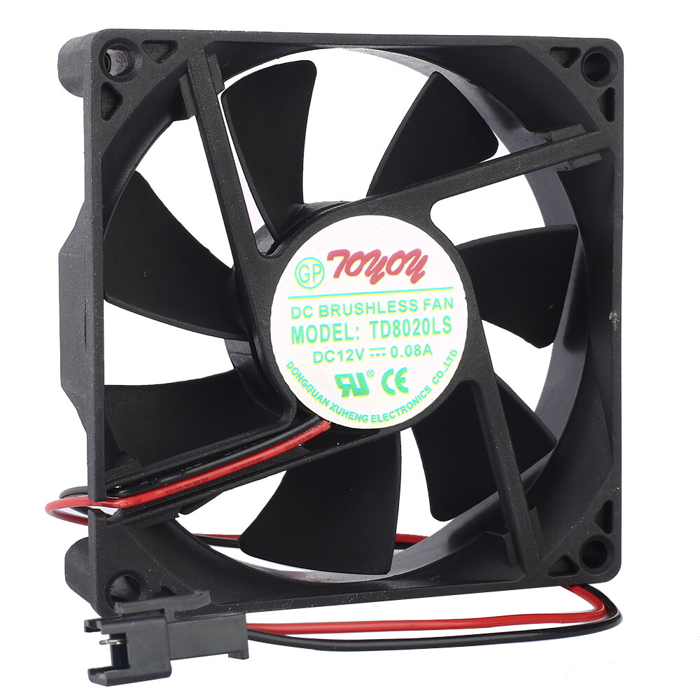 1 PC TOYON Original 12V 0.08A 80*80*20 TD8020LS 2 wire refrigerator fan