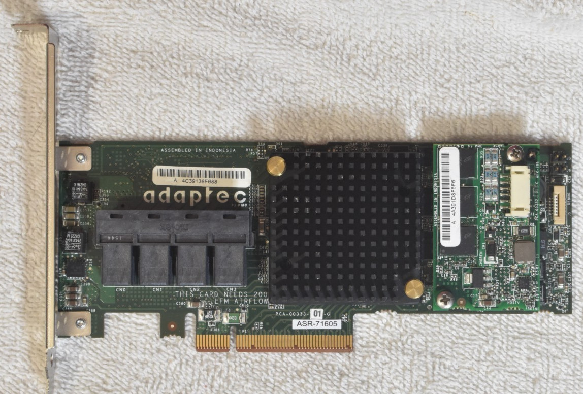 Adaptec ASR-71605 16-Port 6Gb/s SAS SATA PCIe RAID Controller