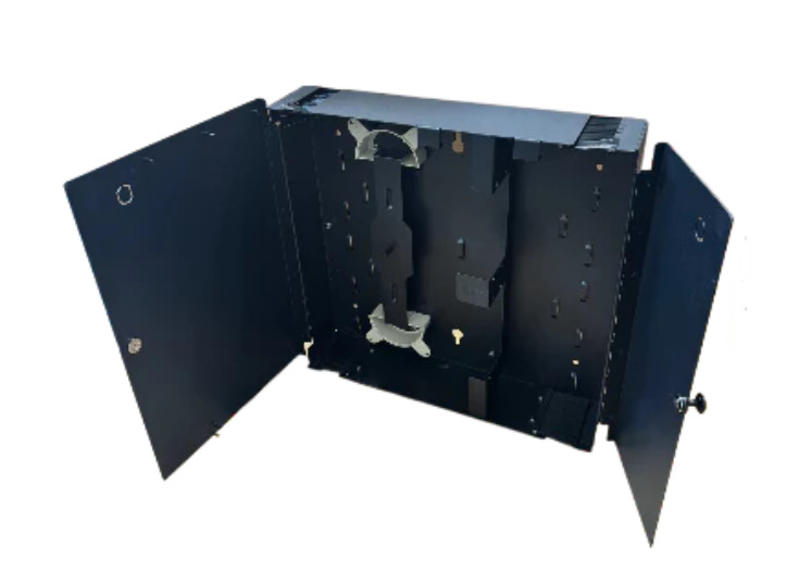 Fiber Optic Wall Mount Patch Panel Enclosure - Empty Holds 4 LGX Bulkheads