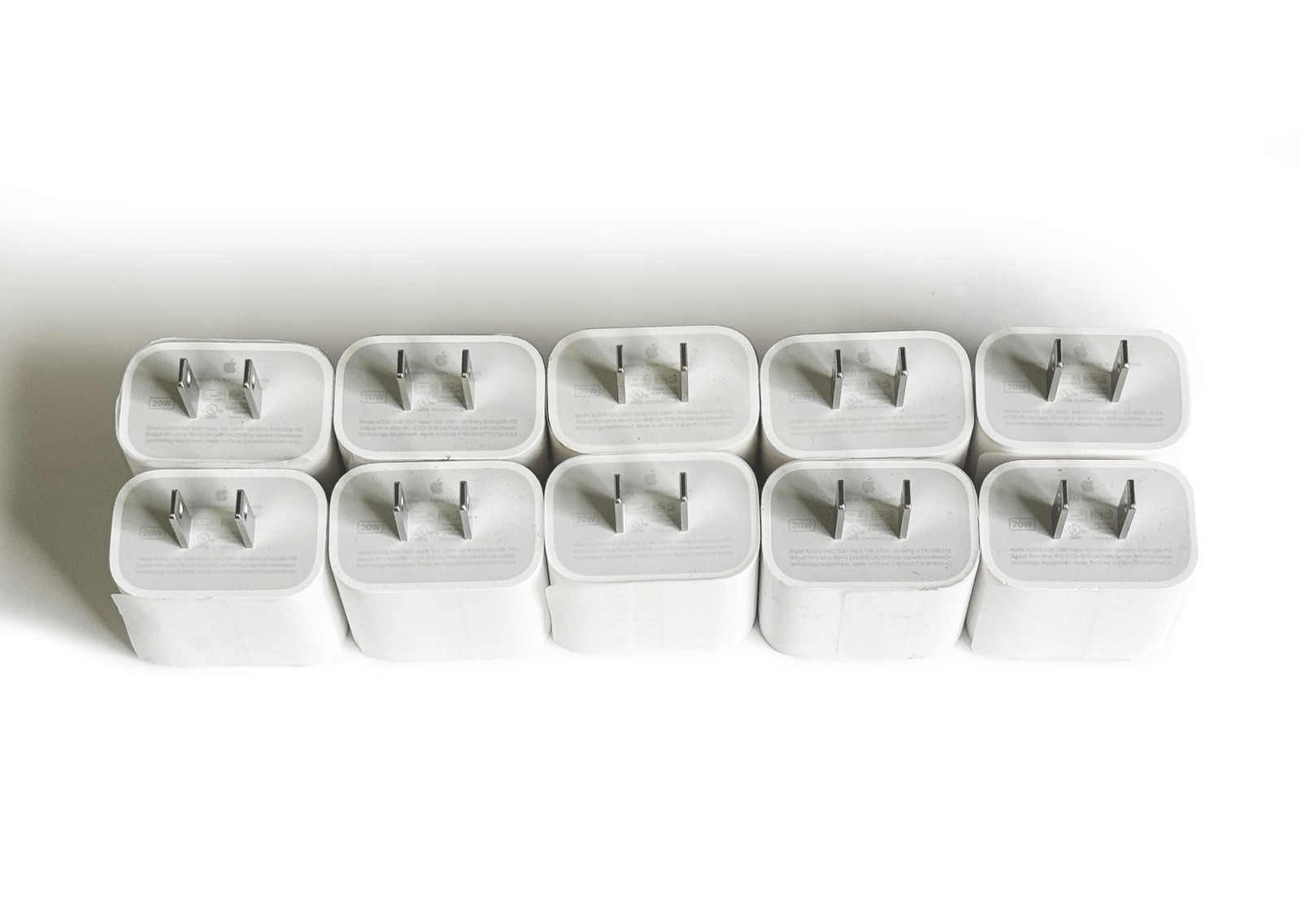 Lot of 10 New Genuine Apple A2305 20W USB-C Power Adapter Wall Charger White