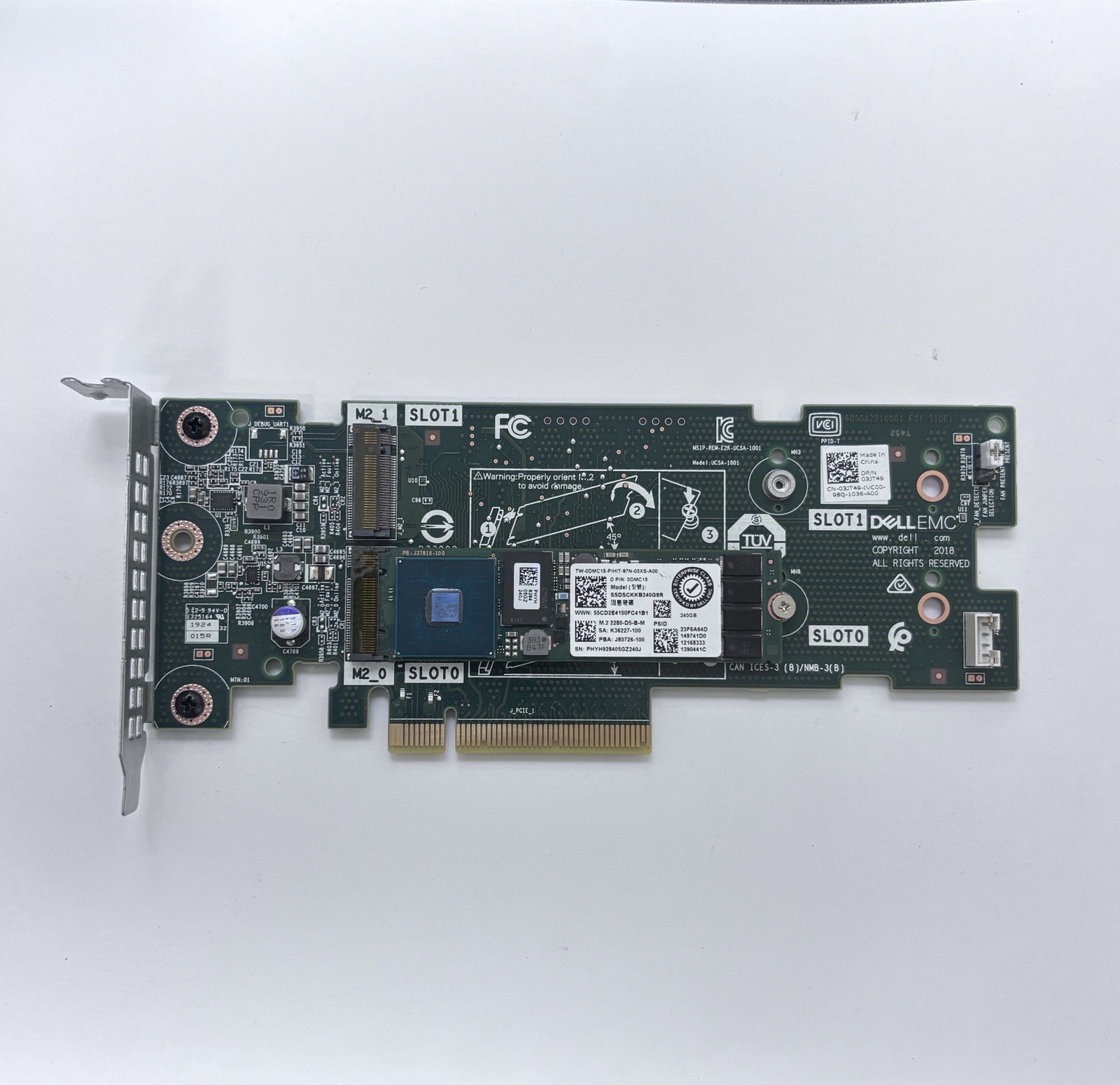 Dell BOSS-S1 03JT49 PCIe M.2 RAID Controller w/ Intel 240GB SATA SSD DMC15