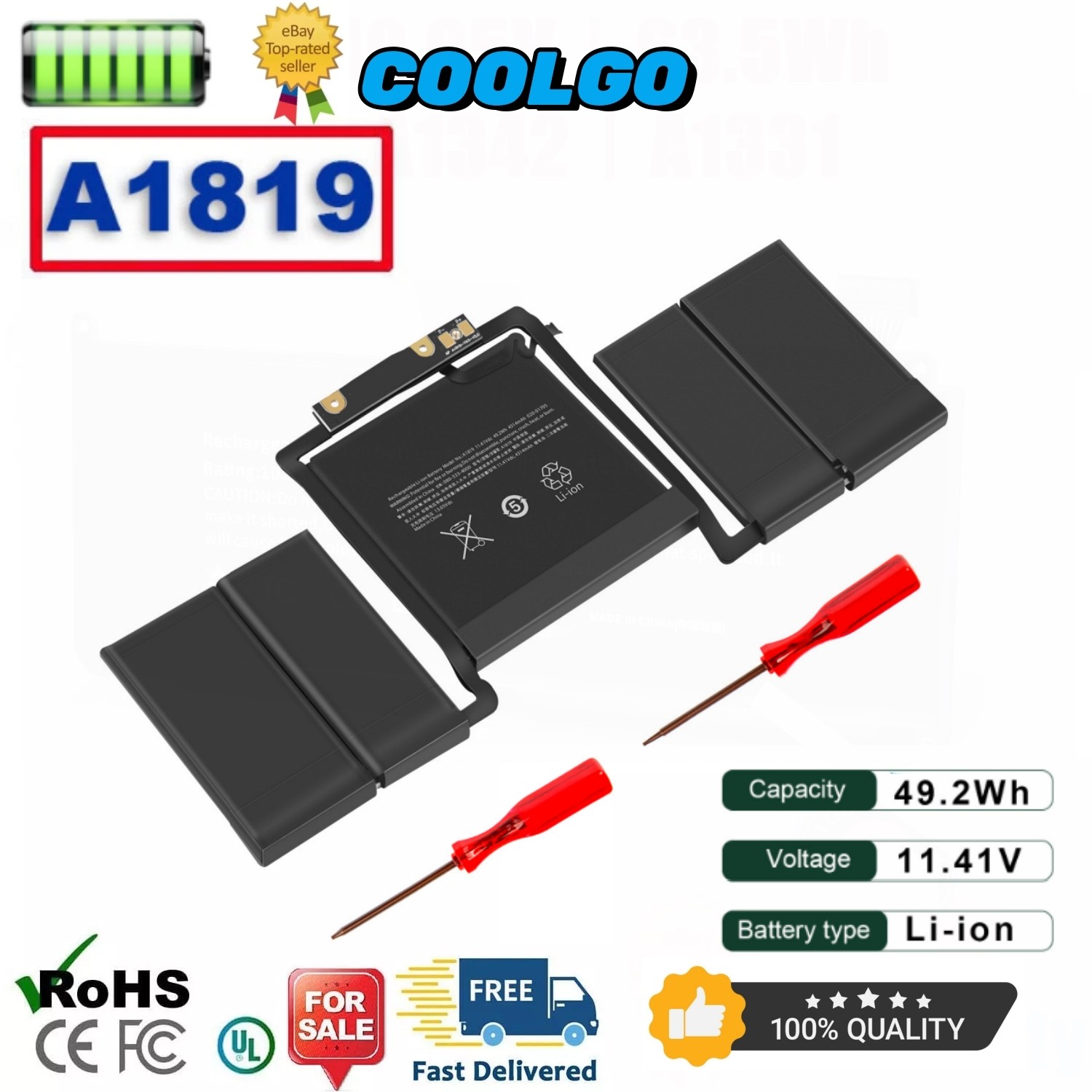 ✅A1819 A1706 Battery for Macbook Pro 13" A1706 Later 2016 mid 2017 EMC 3071 3163
