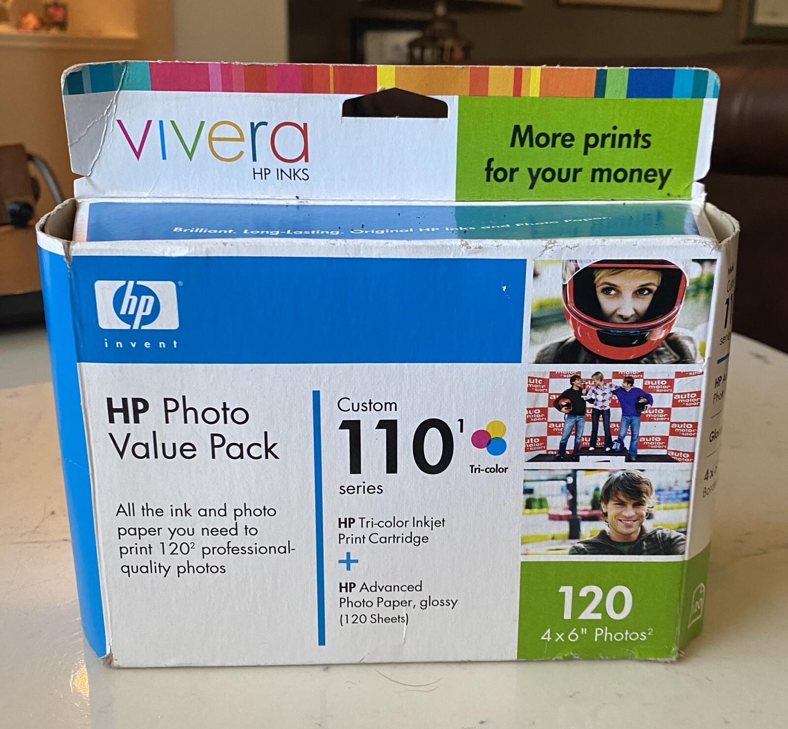 HP Photo Value Pack Custom 110 Tri-color ink cartridge +120 photo paper Exp 2007
