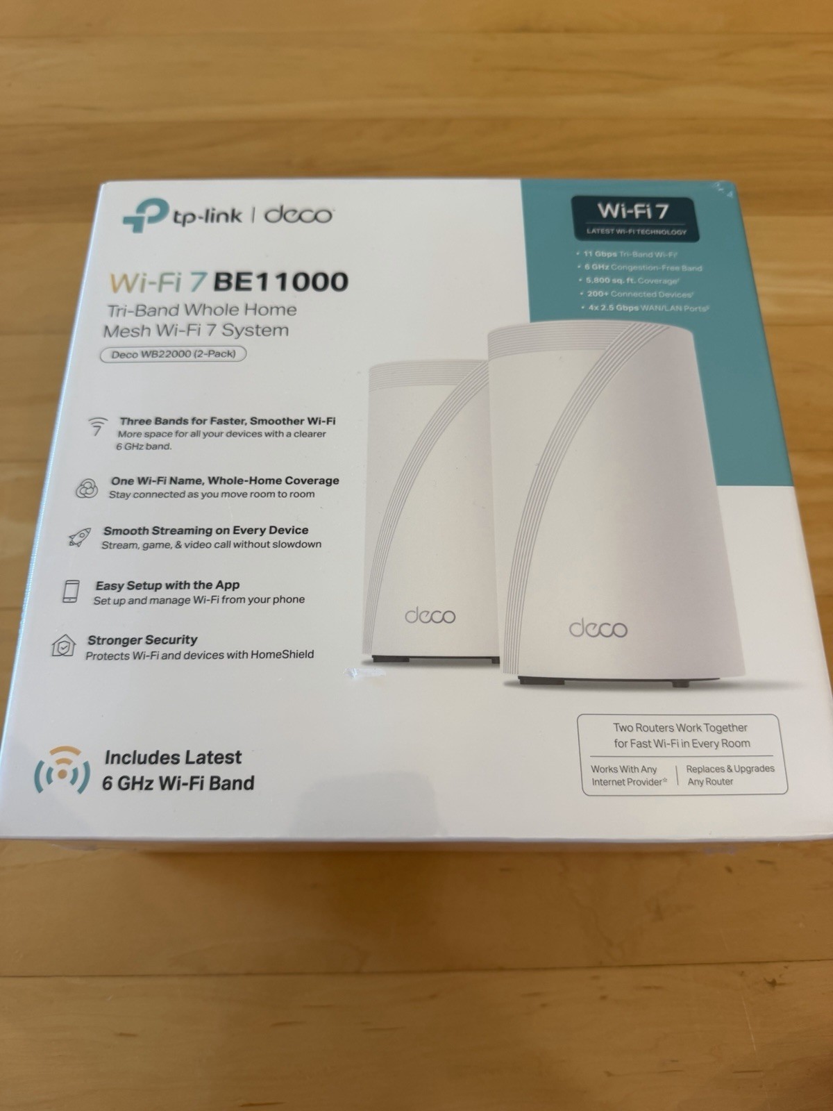 NEW NIB TP-Link Wi-fi 7 BE11000 tri band system 2 pack routers DECO WB22000 deco