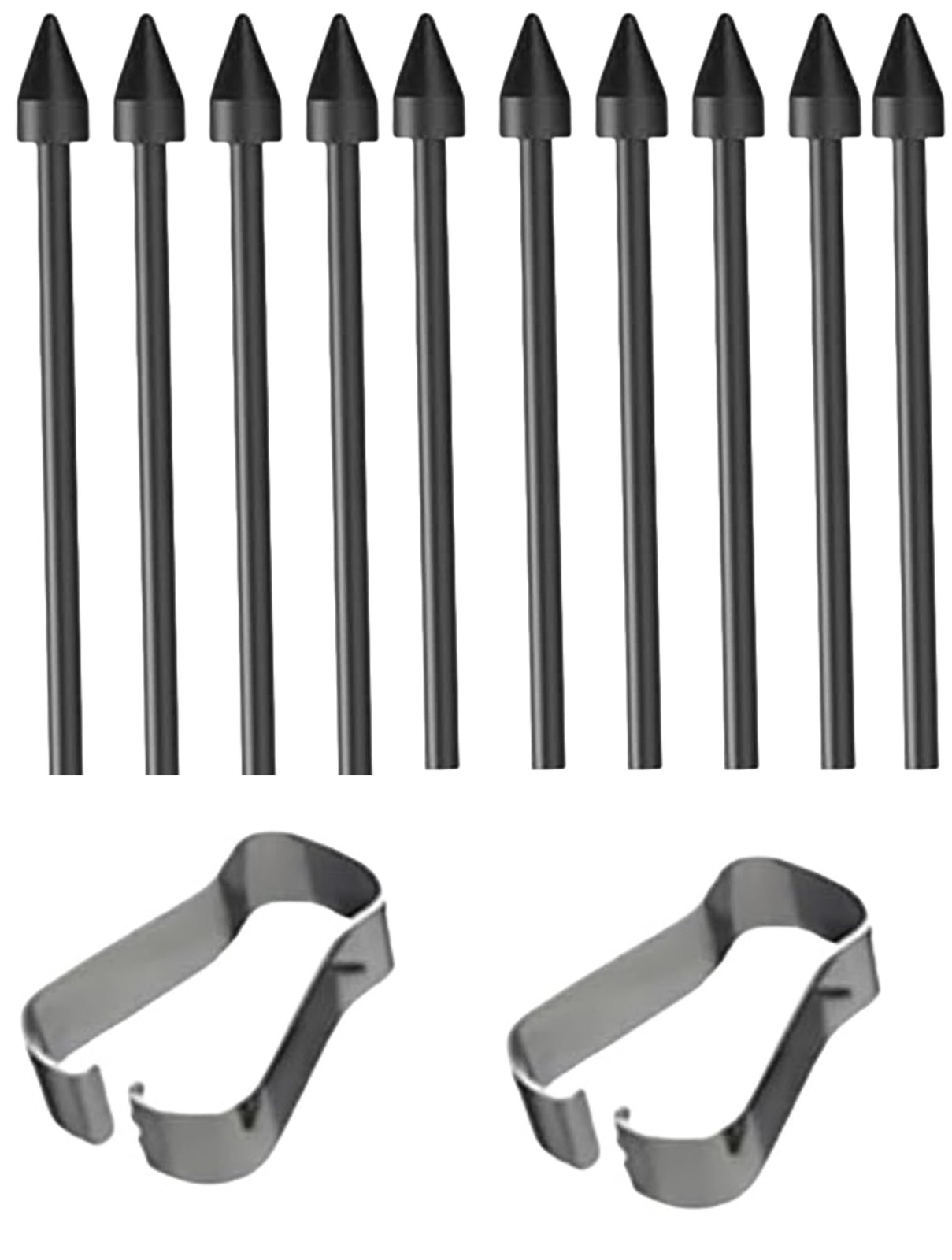 Black [10 Pack + 2 Tools] Hard Tip S Pen Replacement Nibs for Samsung 