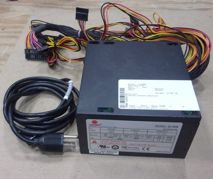 Coolmax JD-550-M-500 M-500B 500W ATX 12V Power Supply 20+4 Pin