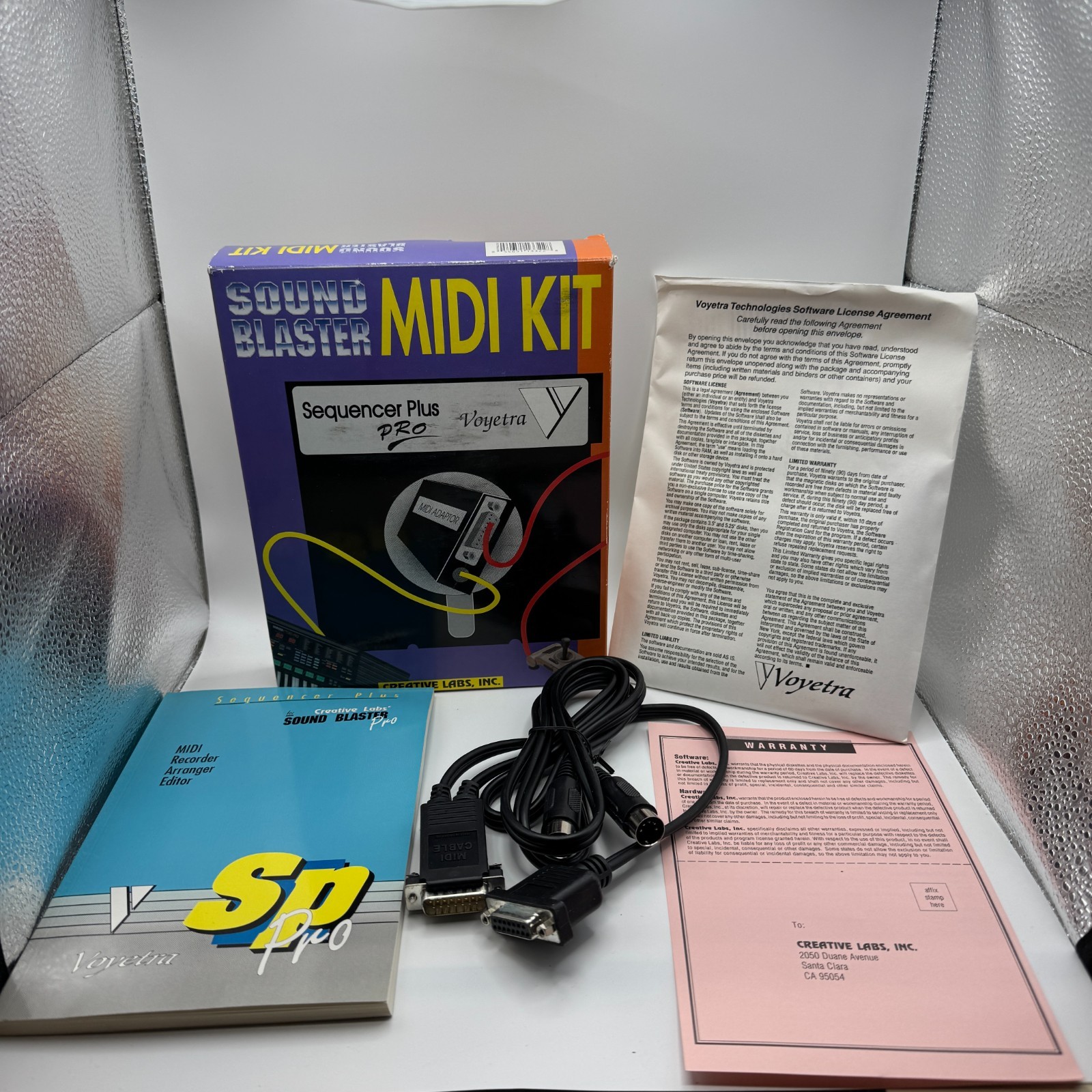 Vintage Creative Labs Sound Blaster MIDI Kit Voyetra Sequencer Plus Pro Big Box