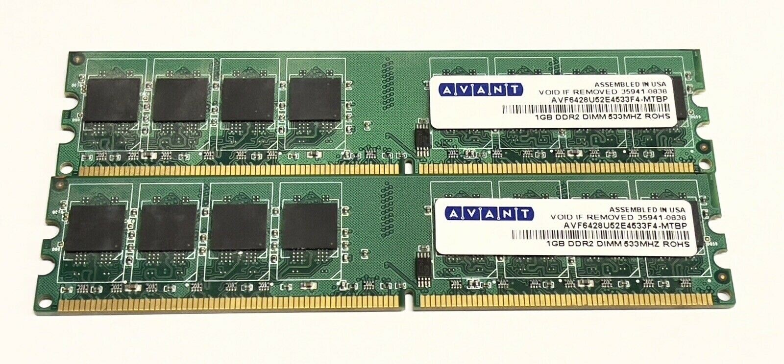 Avant Desktop Memory AVF6428U52E4533F4-MTBP 2GB 2x1GB DDR2 533MHz