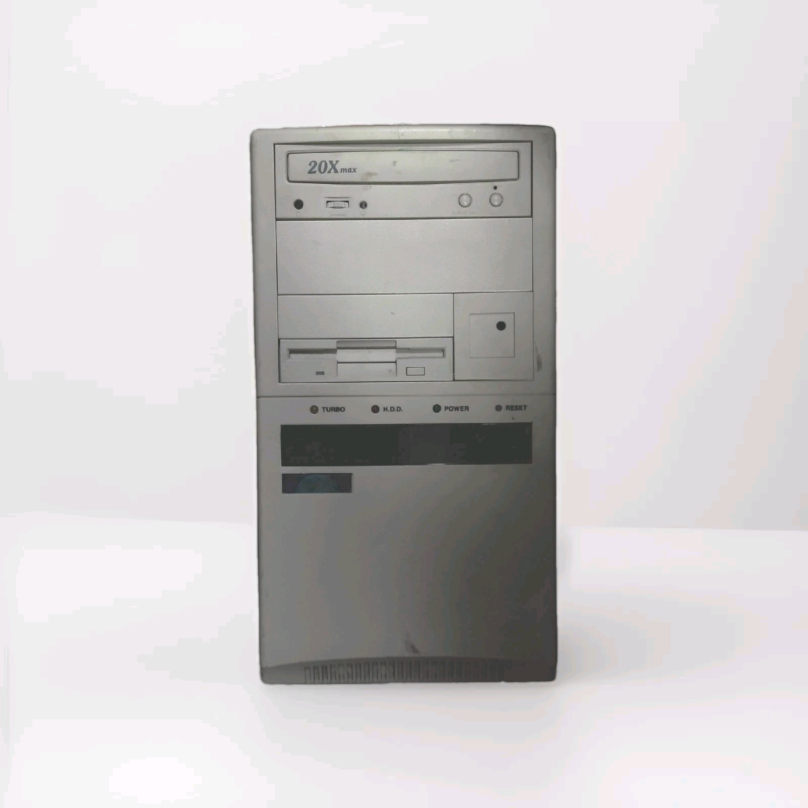 Vintage Beige 386 Era Retro Gaming Baby-AT Tower PC Case Cover + FLOPPY + HDD