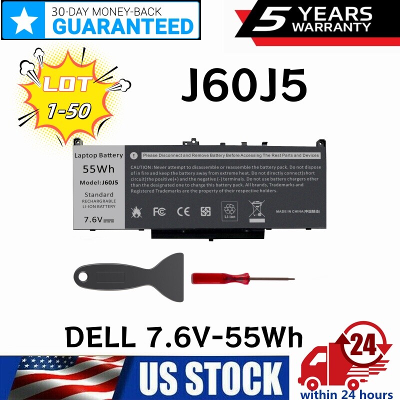 🧡Lot 10 J60J5 Battery for Dell Latitude E7270 E7470 Series R1V85 451-BBSX BBSY