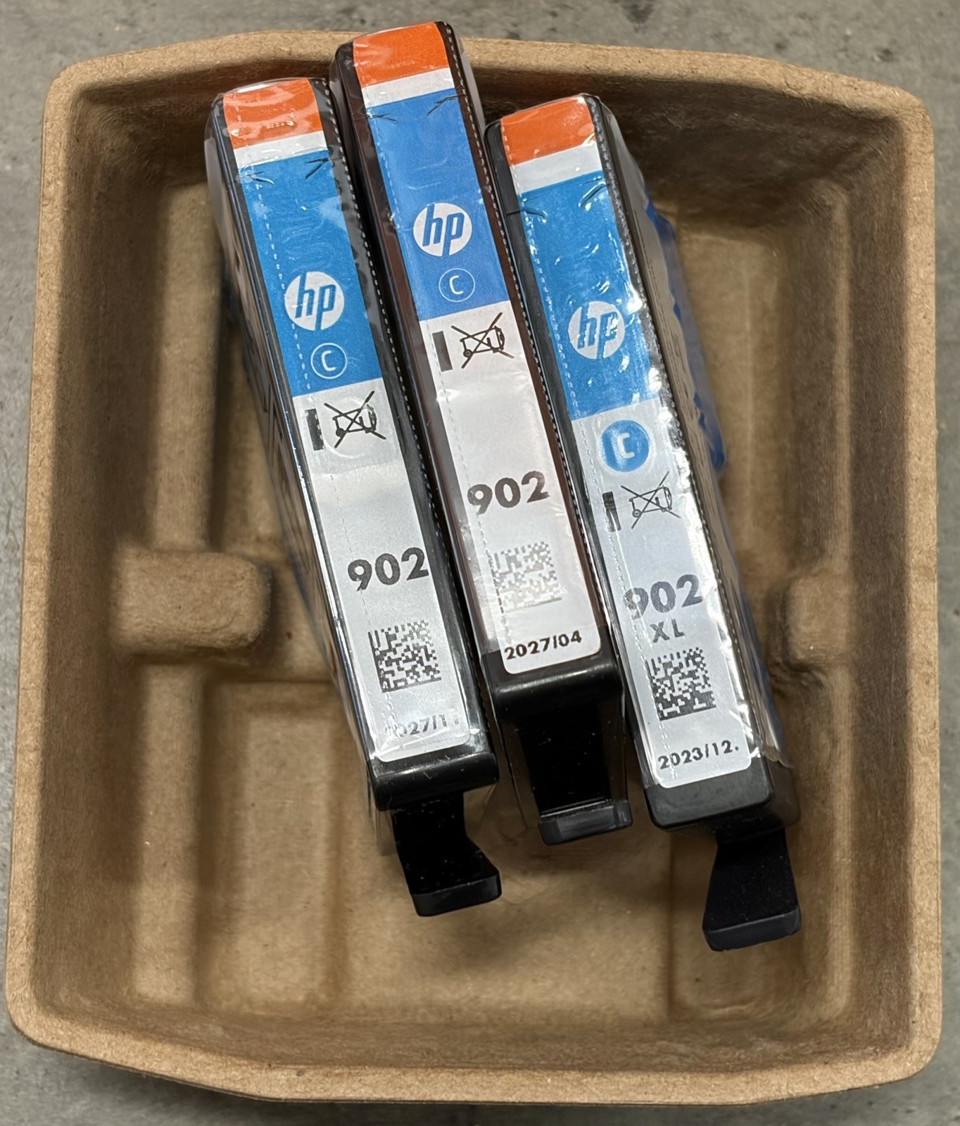 Genuine HP 902 Lot Of 3 Ink Cartridges Cyan / XL