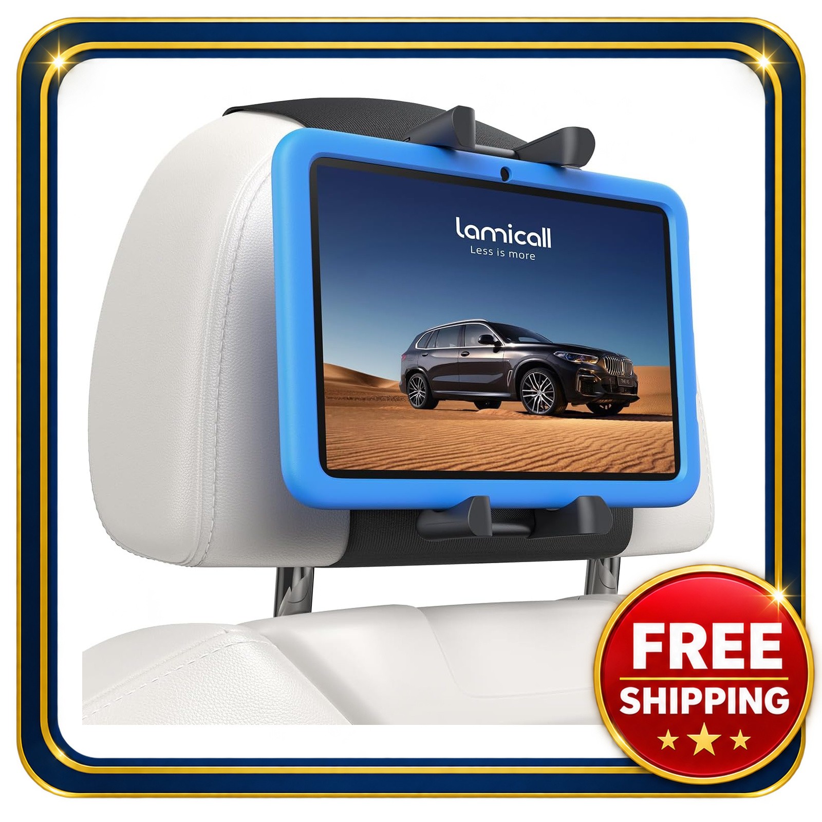 Car Headrest Tablet Holder 6.1-13 inch Thick Case Friendly 360° Rotation