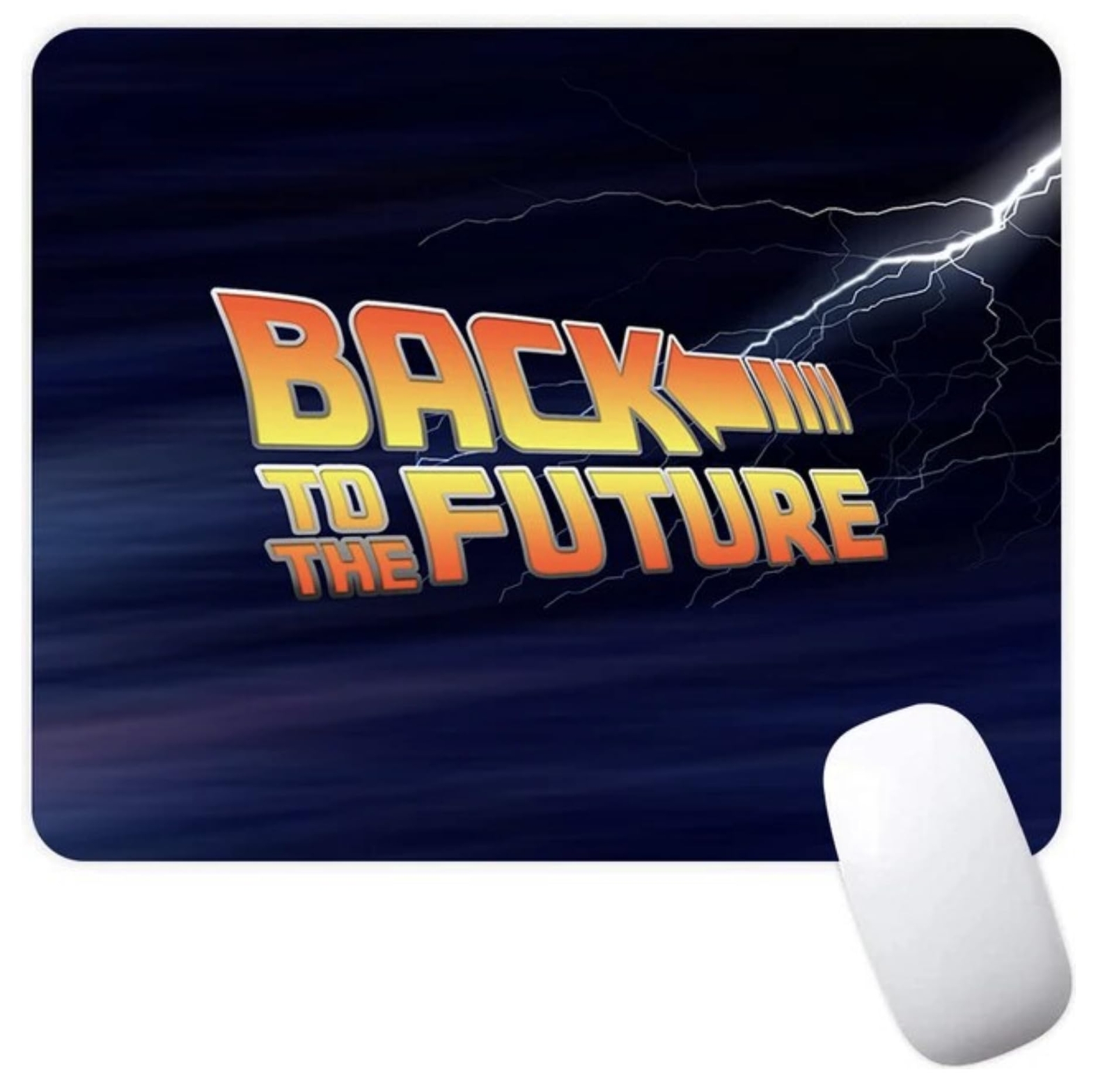 Back to The Future Title Logo Marty McFly Doc Brown Delorean 80s Movie Mousepad