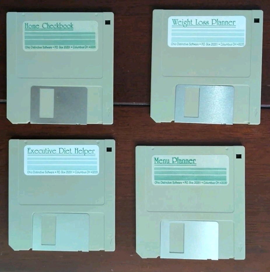Lot Of 4 Mac Executive Diet Weight Loss Menu Planner Ohio Dist. Software 3.5"