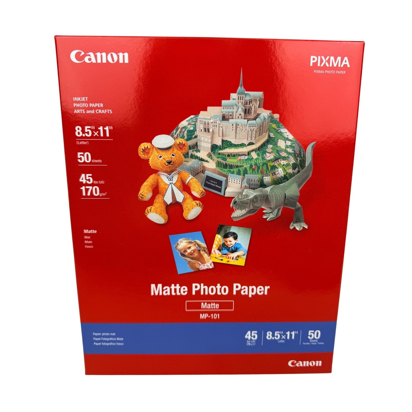 Canon PIXMA Matte Photo Paper MP-101 8.5x11 50 Sheets 45lb Inkjet NEW - BZ