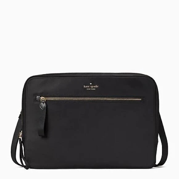 Kate Spade chelsea laptop sleeve with strap Nylon Crossbody ~NWT~ Black