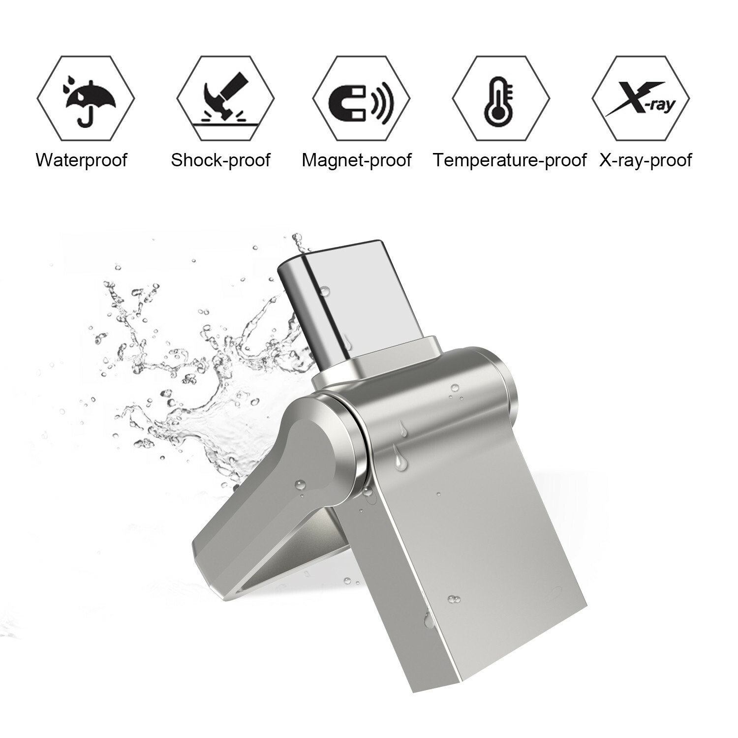 32/64/128GB Type C USB 3.0 Flash Drive 2 in 1 Memory Stick Mini Disk Thumb Drive