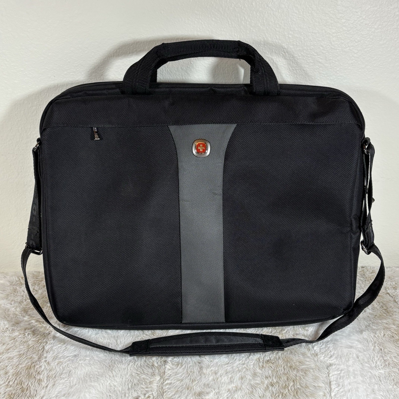 Wenger SwissGear Laptop Briefcase Messenger Bag Black Gray TSA Checkpoint