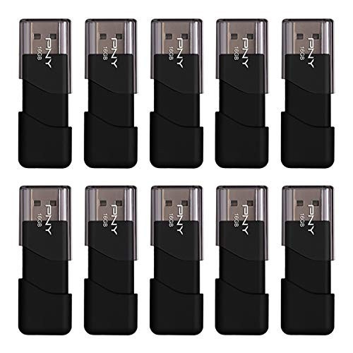 16GB Attaché 3 USB 2.0 Flash Drive, Black (Pack of 10)