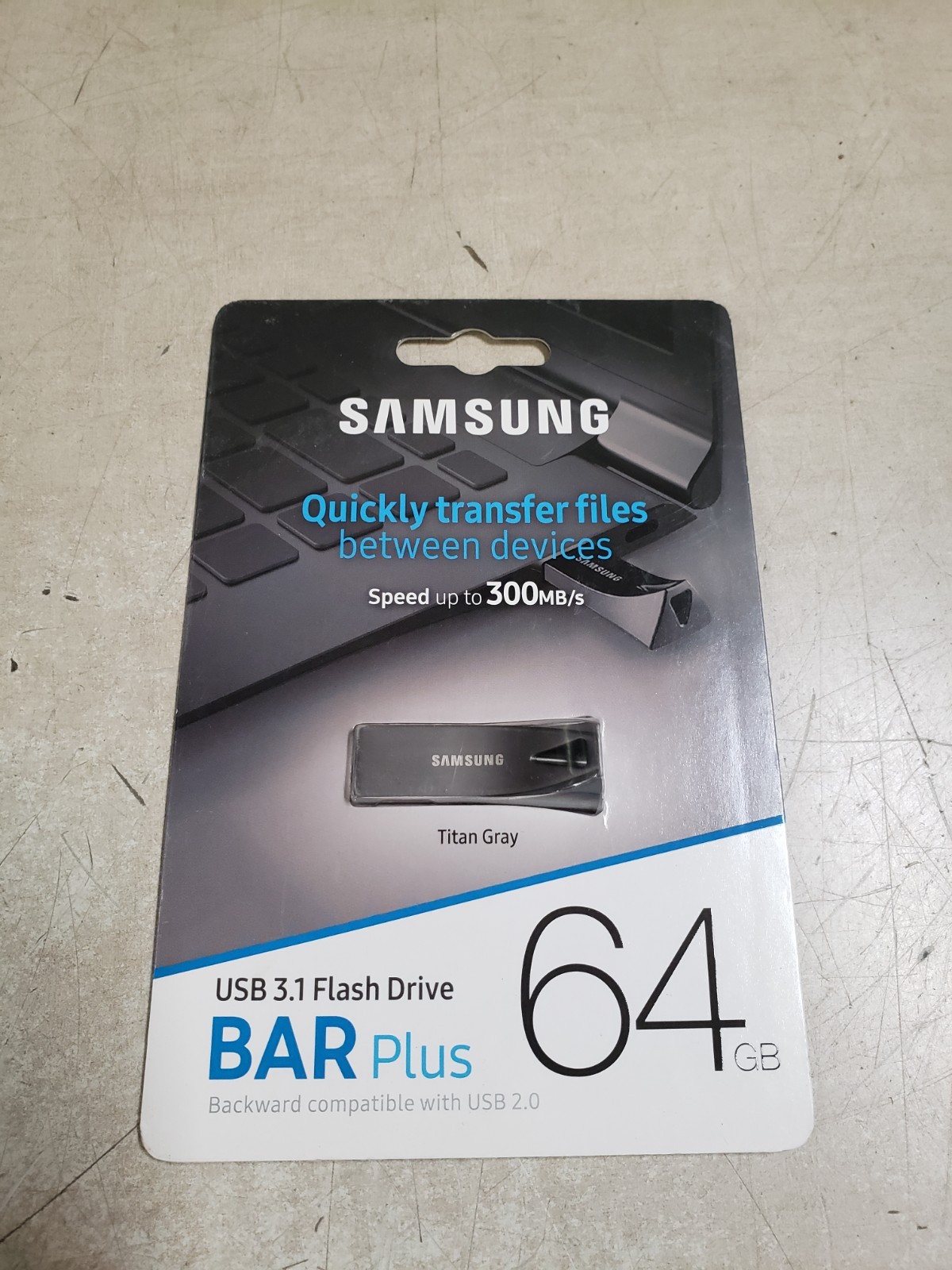 Samsung Bar Plus 64Gb - 300Mb/s Usb 3.1 Flash Drive Titan Gray