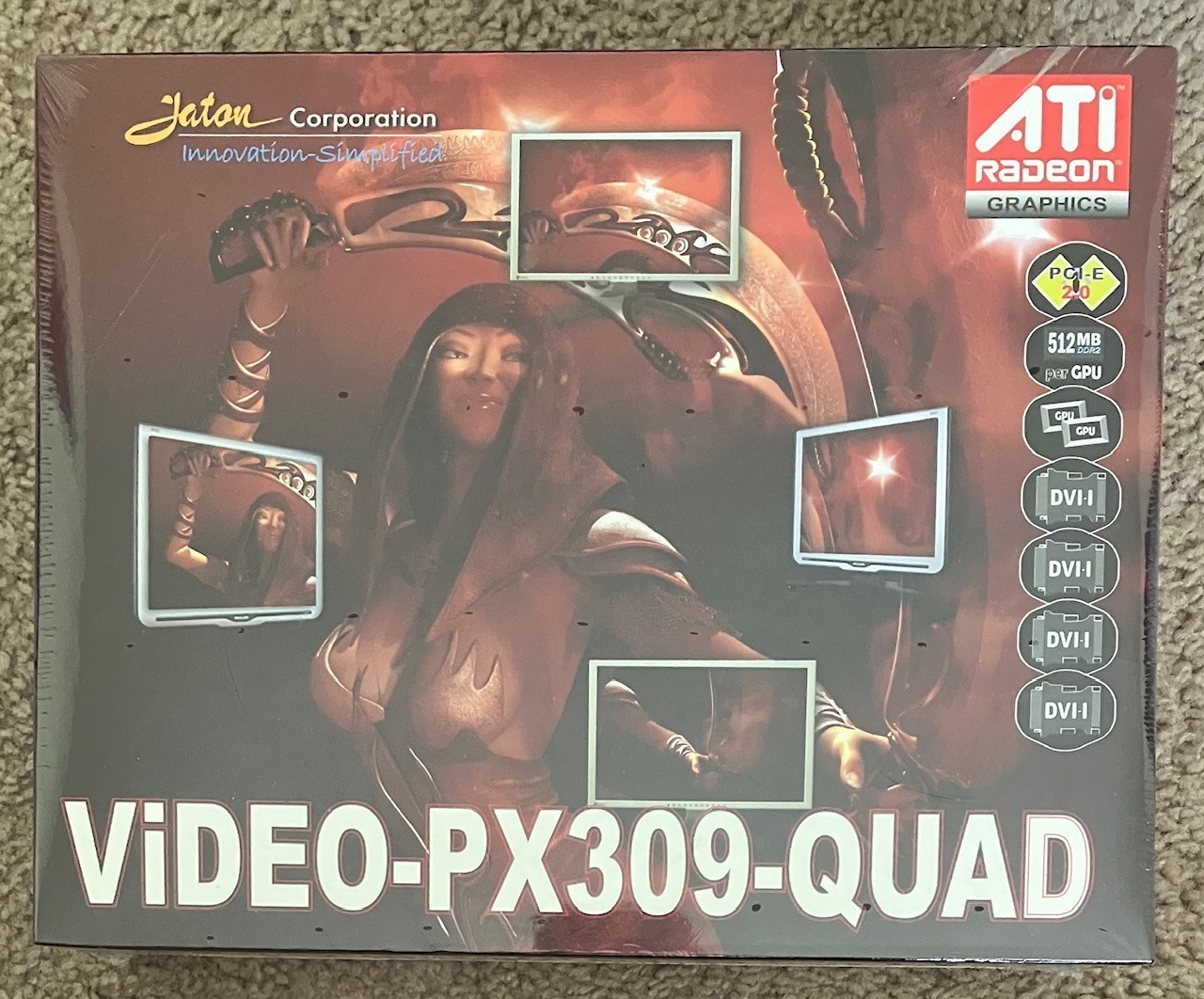 Jaton Video-PX309-Quad ATI Radeon 512MB PCI Express Graphics Card New in Box