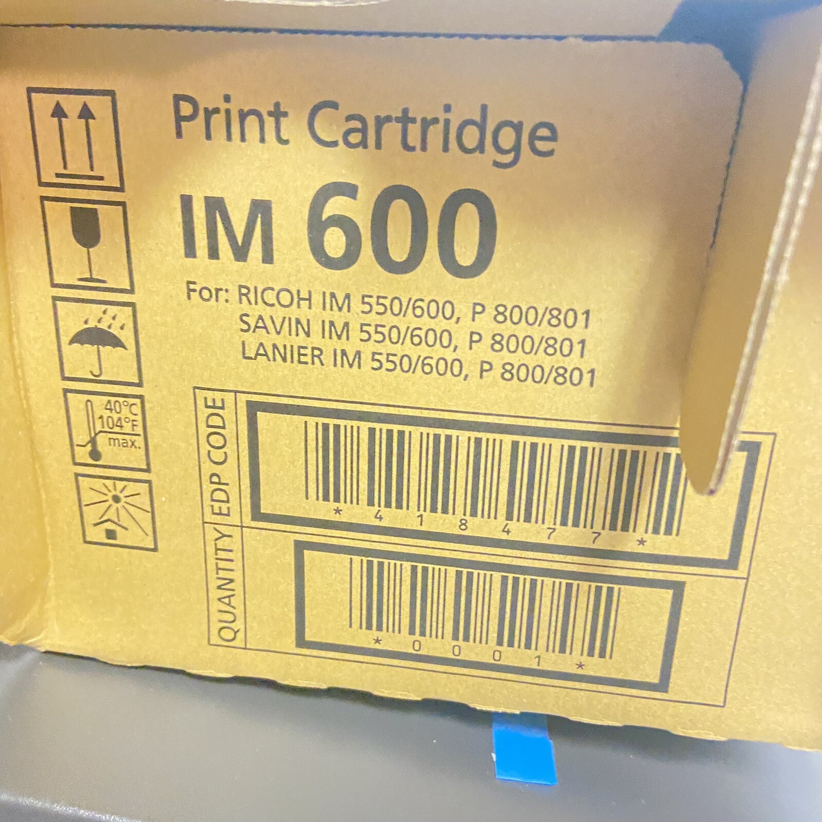 Genuine Ricoh 418477 Black Print Cartridge IM 600  laser toner