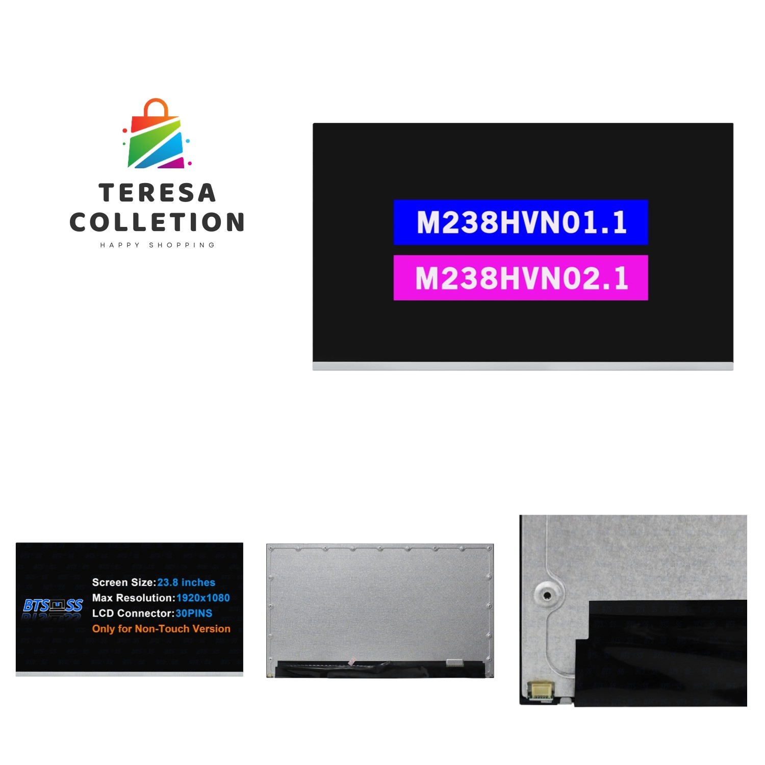 23.8" LCD Replacement for M238HVN01.1 M238HVN02.1 L91415-001 L75155-371 Displ...