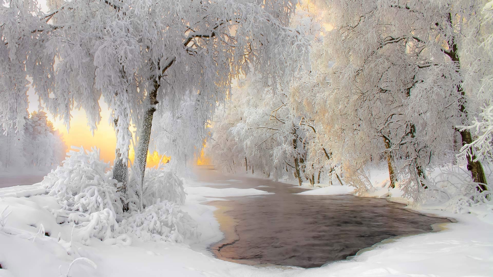 Landscape photography finland snow ice winter river Custom Gaming Mat Desk