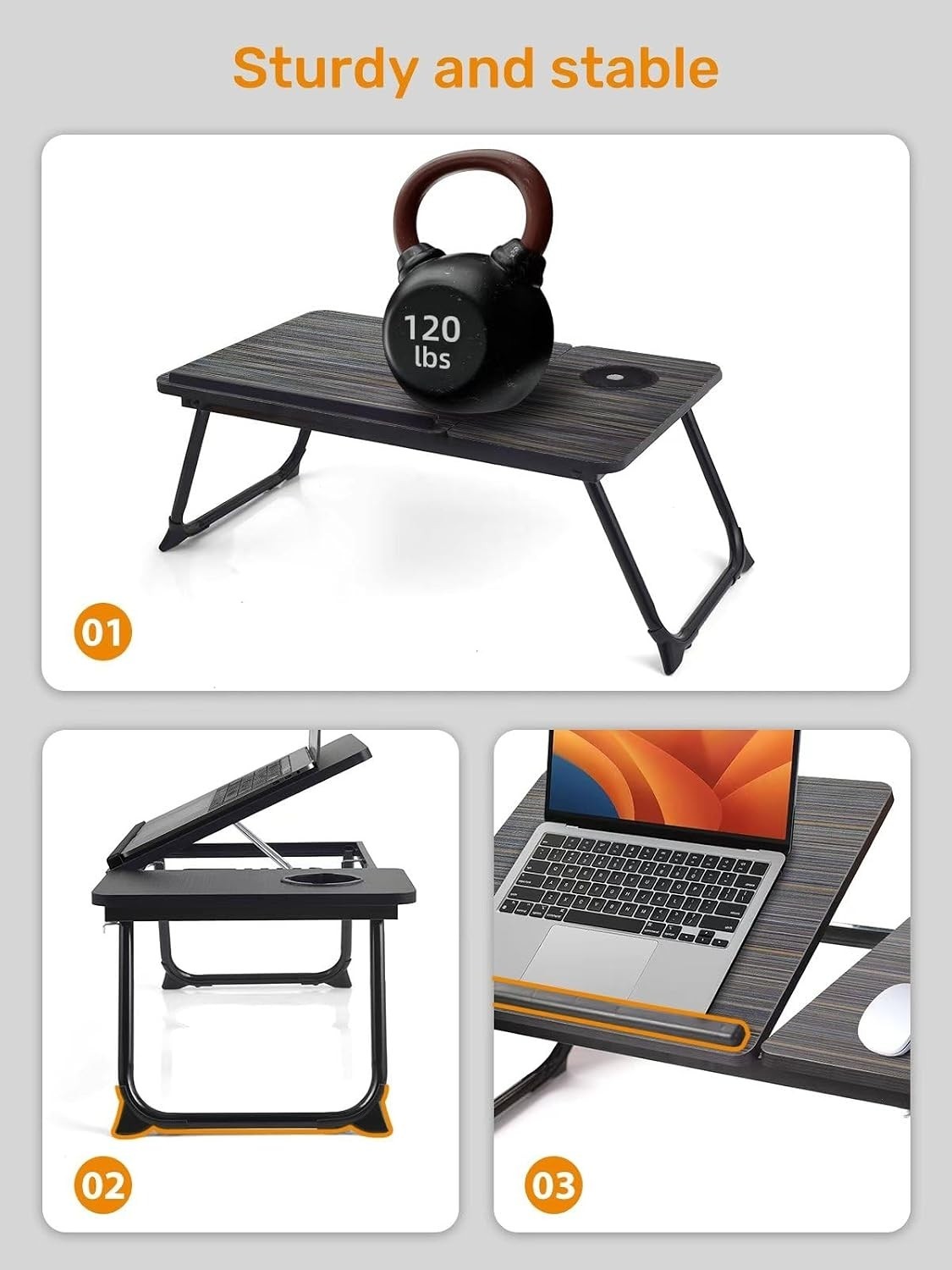 Escritorio Mesa Portatil Para Laptop Para Cama Con Soporte Para Mouse Raton TOP