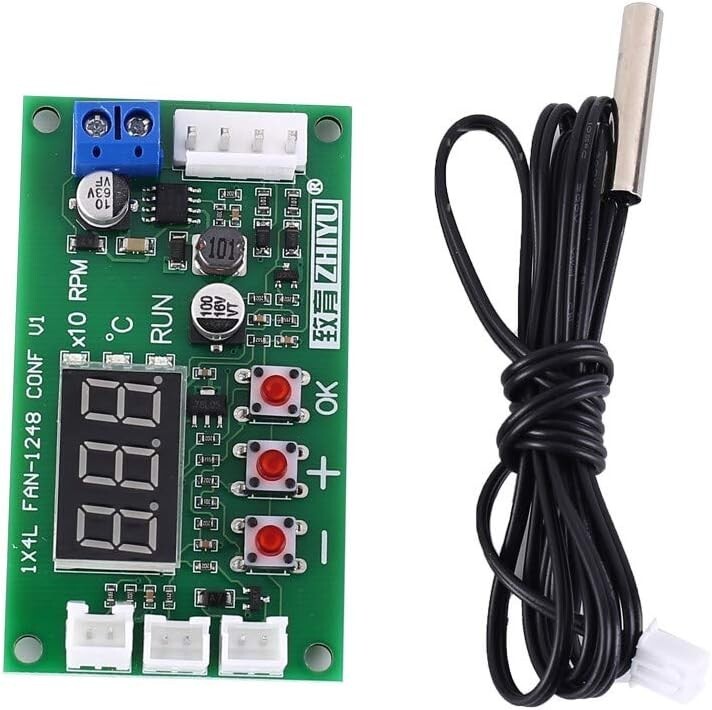DC 12V 24V 48V 4-Wire Fan Temperature Controller PWM Driver Module for PC Fan