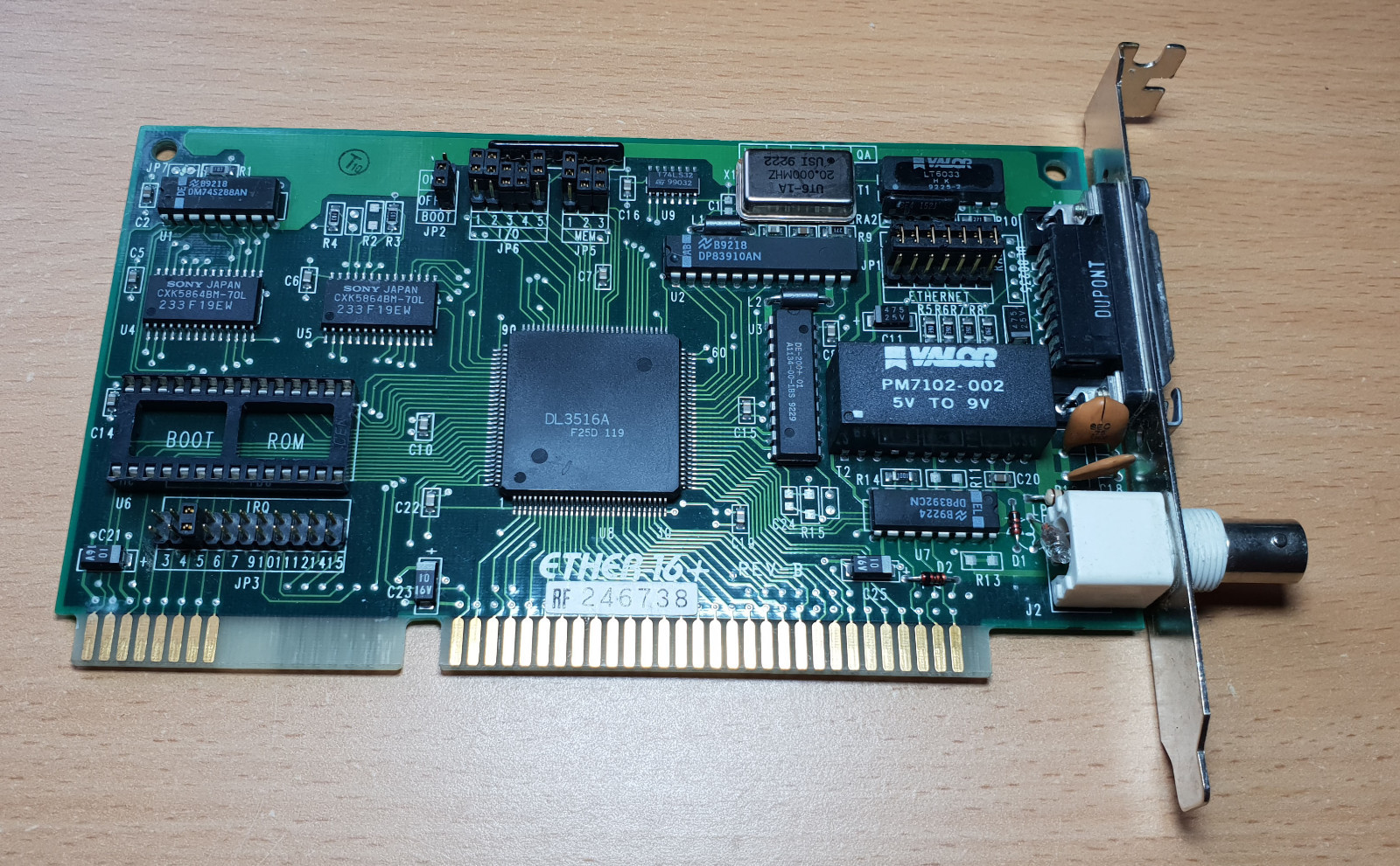 Rare Vintage Adapter D-Link DL3516A 10Mbps BNC Ethernet ISA Card