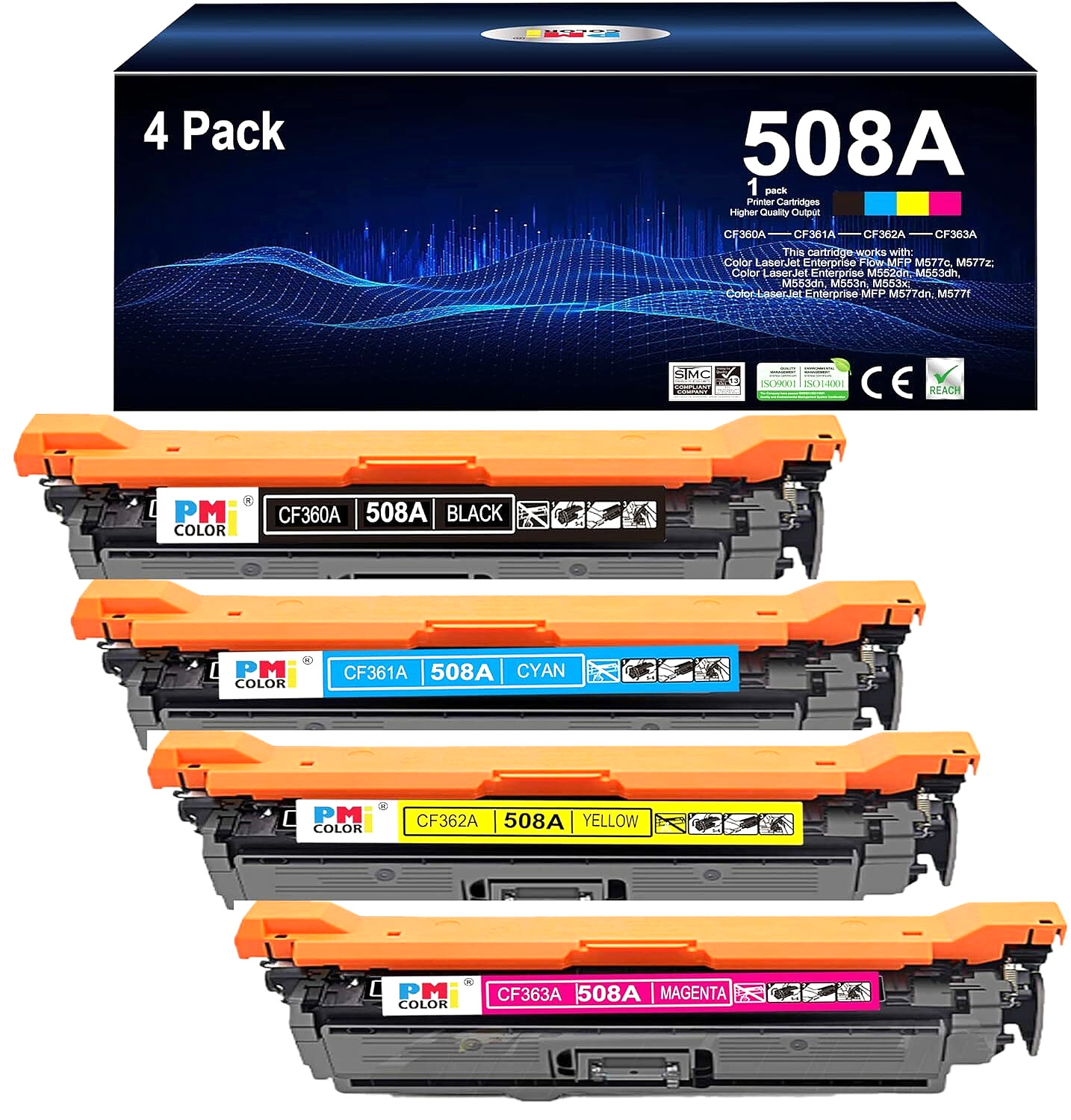 508A Toner Cartridge for HP Color Laser Enterprise M552, M553 & MFP M577 Series