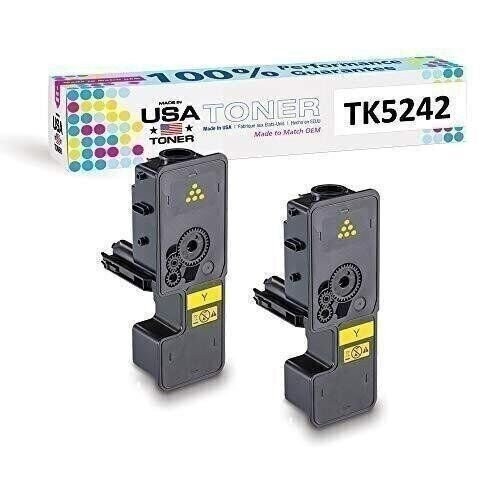TONER for Kyocera Copystar P5026cdw M5526, TK-5242Y (Yellow, 2 Pack)