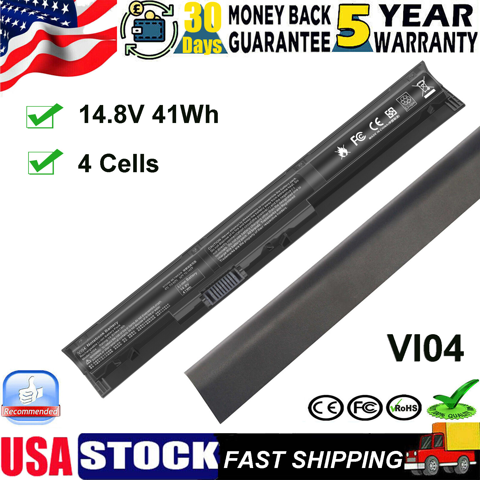 VI04 Battery for HP 756743-001 756744-001 756745-001 756478-421 V104 Notebook