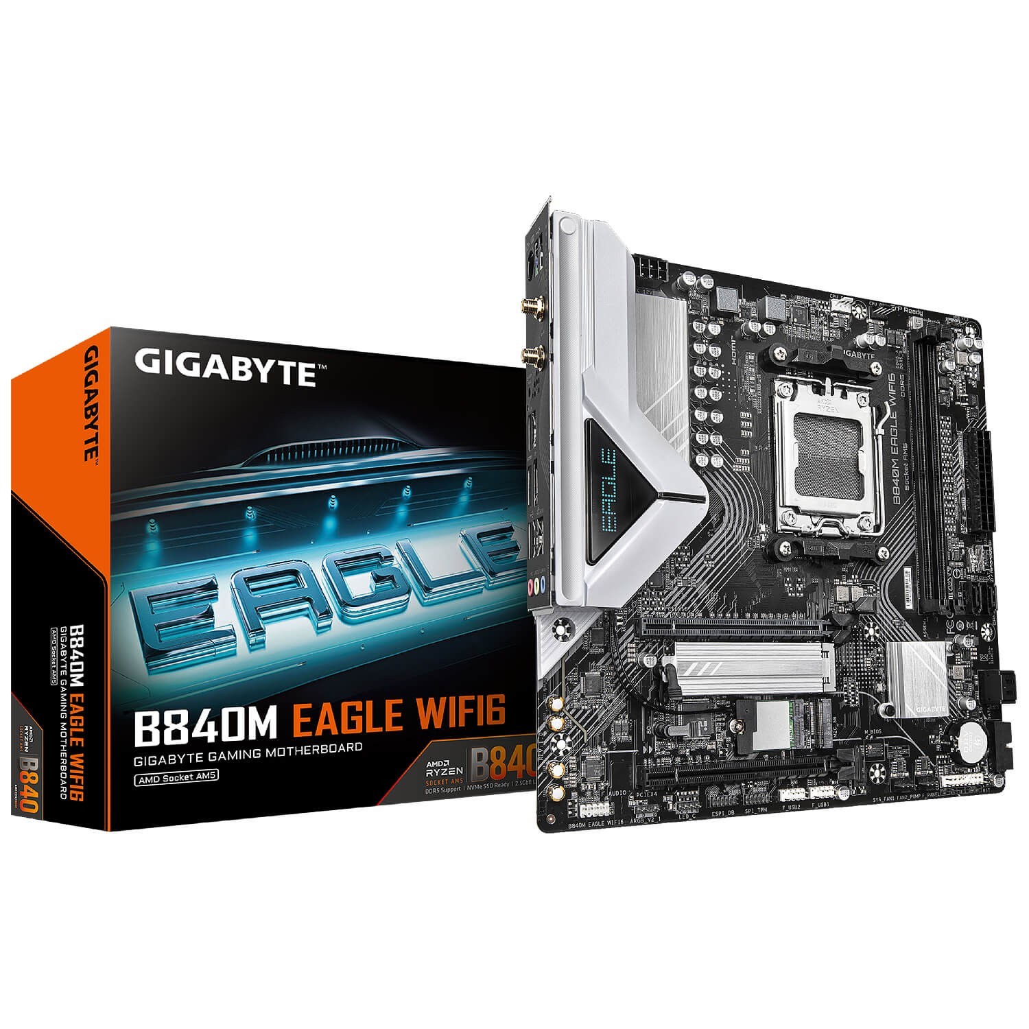 Gigabyte B840M EAGLE WIFI6 Motherboard AMD B840 AM5 DDR5 Micro ATX Wi-Fi 6/6E