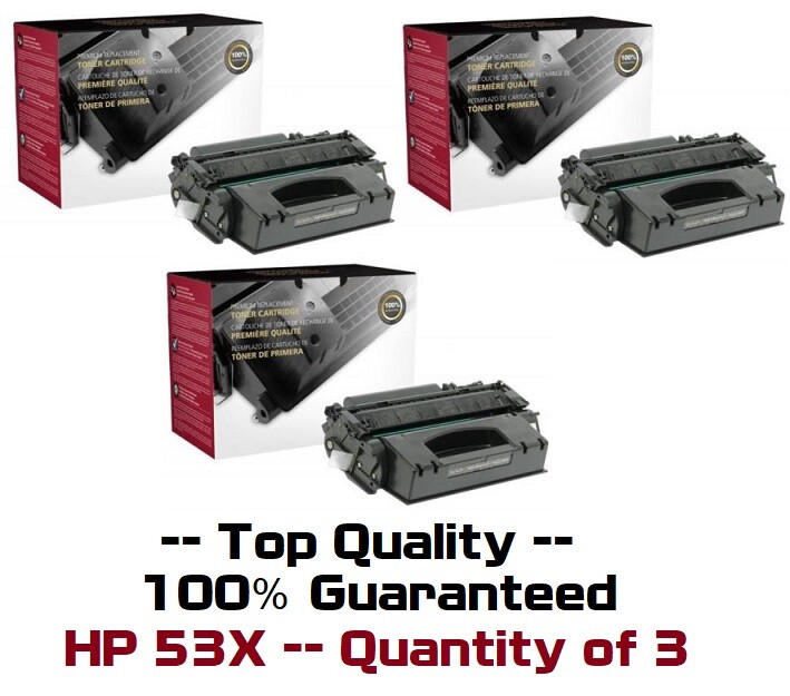 3 New Factory Sealed 53X Toner Cartridges Compatible to HP Q7553X 53X