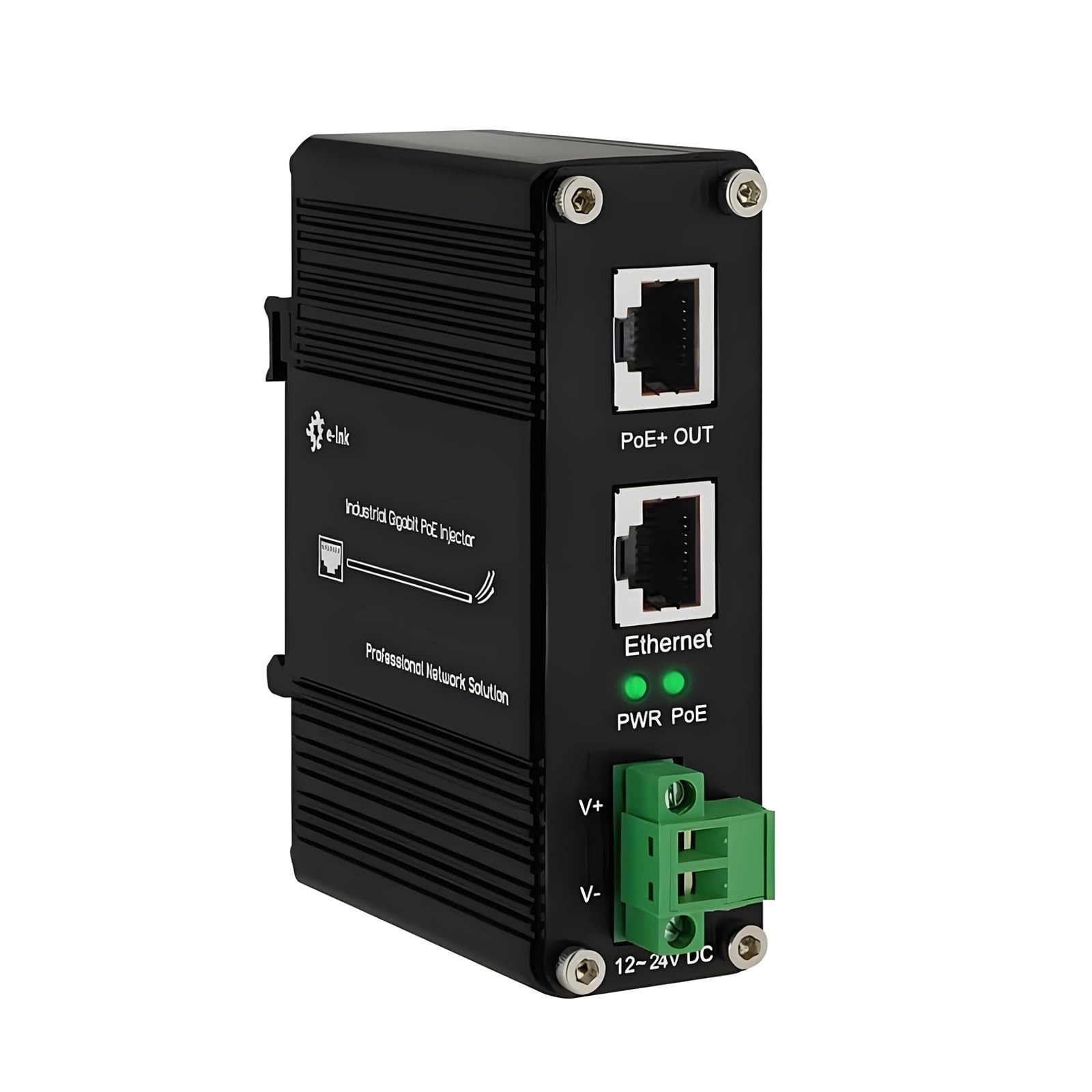 Industrial Gigabit Passive 24V PoE Injector Hardened PoE Adapter with 12-24V ...