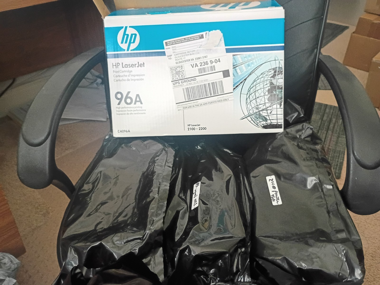 HP 96A Black Toner Cartridge C4096A OEM NEW  LaserJet 2100 2200 TOTAL  QTY 3
