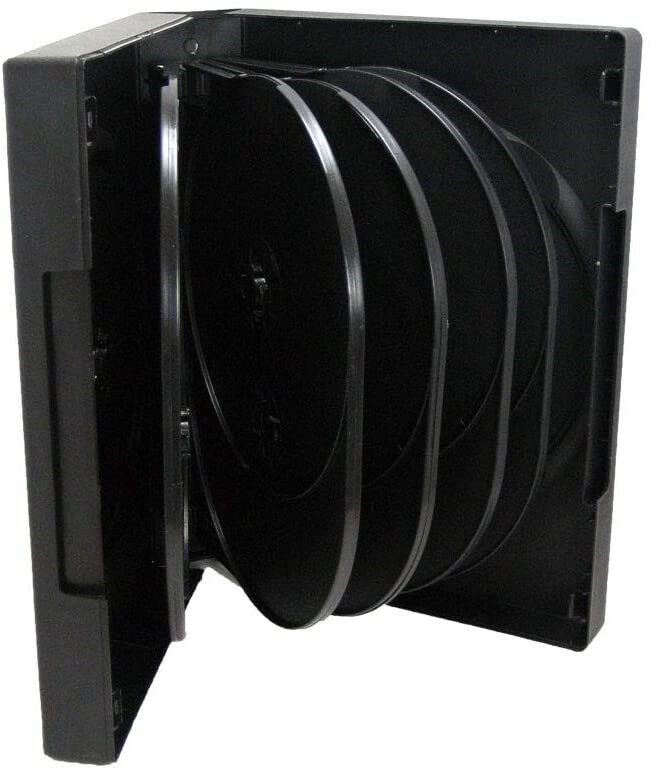 10 PK Maxtek Black 12 Disc DVD Cases with 5 Flip Trays and Outter Clear Sleeve