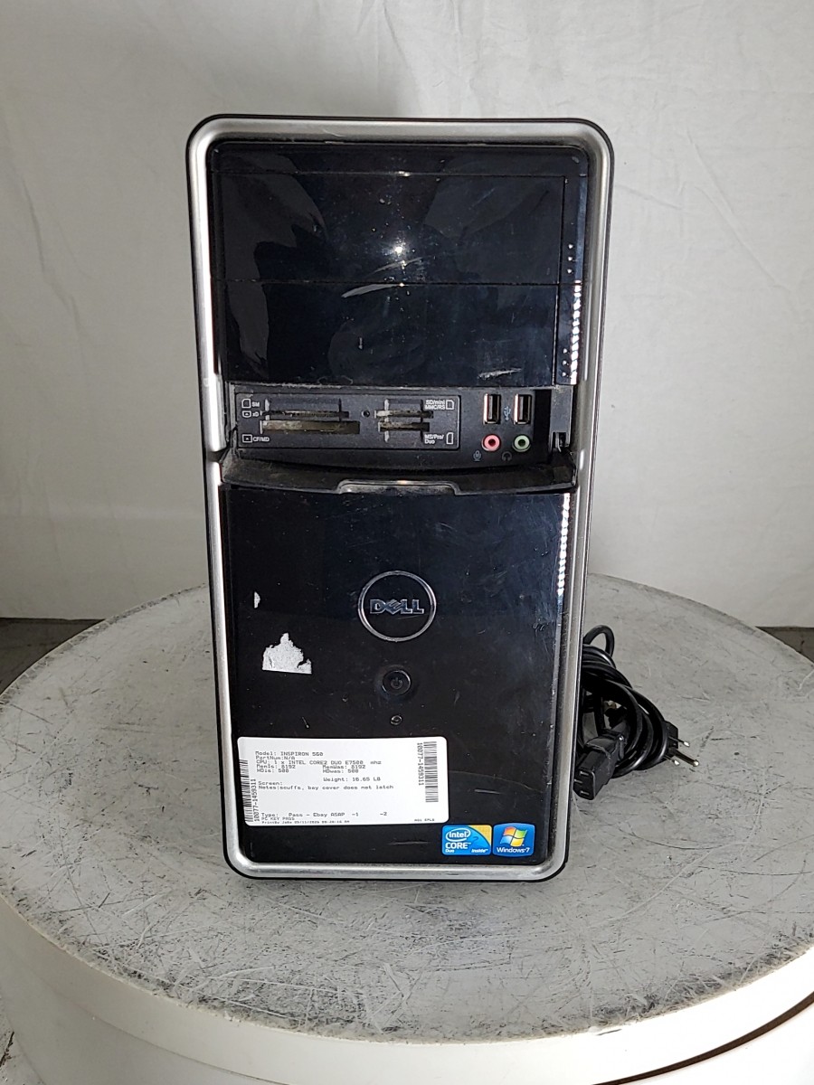 DELL INSPIRON 560 Tower PC CORE2 DUO E7500 8GB 500GB SEE NOTES