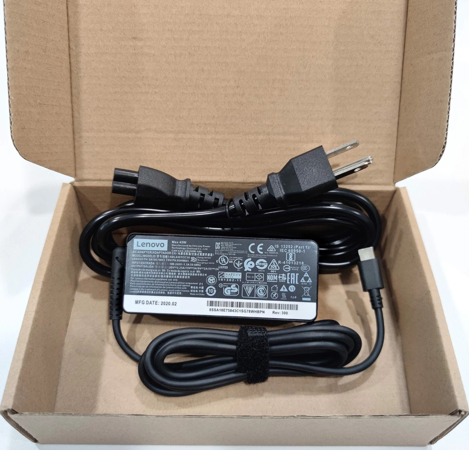 Genuine 45W USB-C Charger For Lenovo Chromebook 100e 300e 500e c330 s330 c340 US