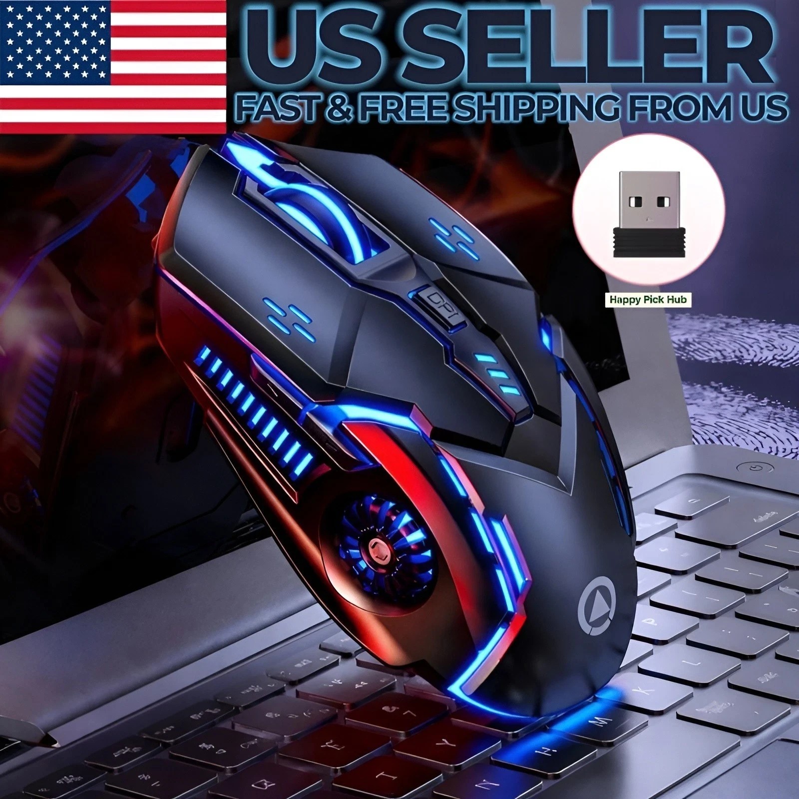 Wireless Gaming Mouse Rechargeable Bluetooth 2.4G USB Silent RGB Backlit Color