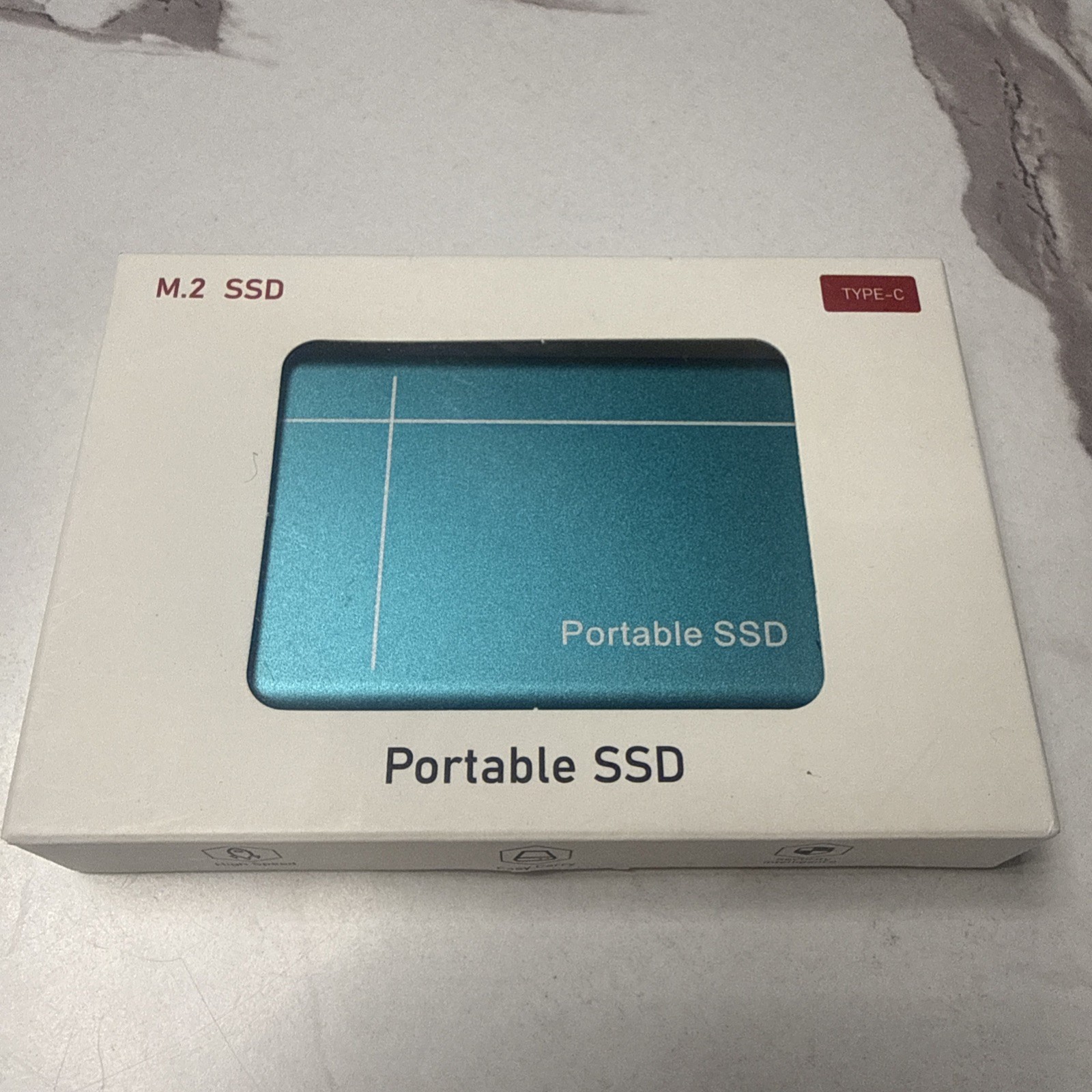 Portable SSD Type-c M.2 SSD 32 TB/blue As Pictured..