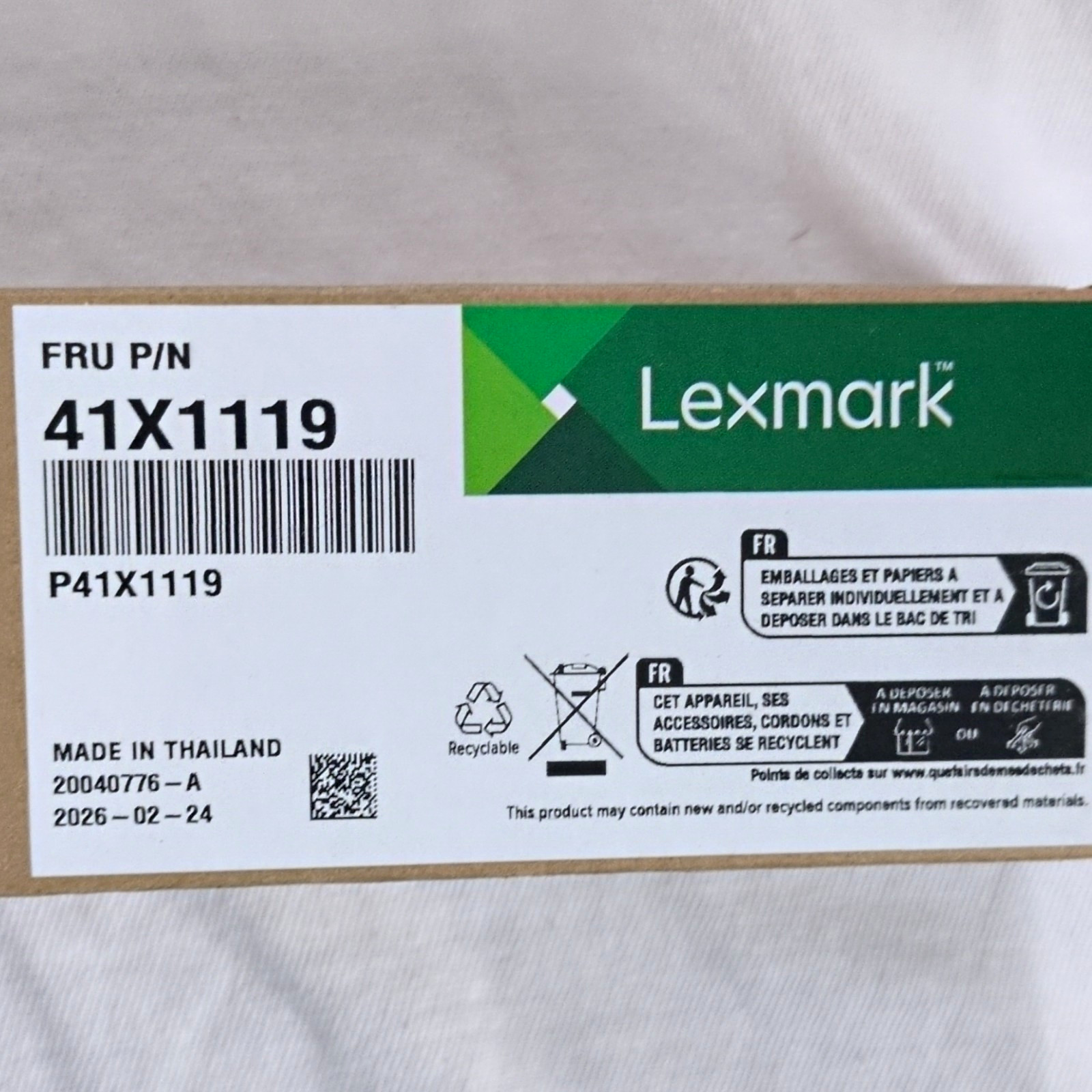 Lexmark 41X1119 FRU P/N Printer Replacement Part for Lexmark Series (P41X1119)