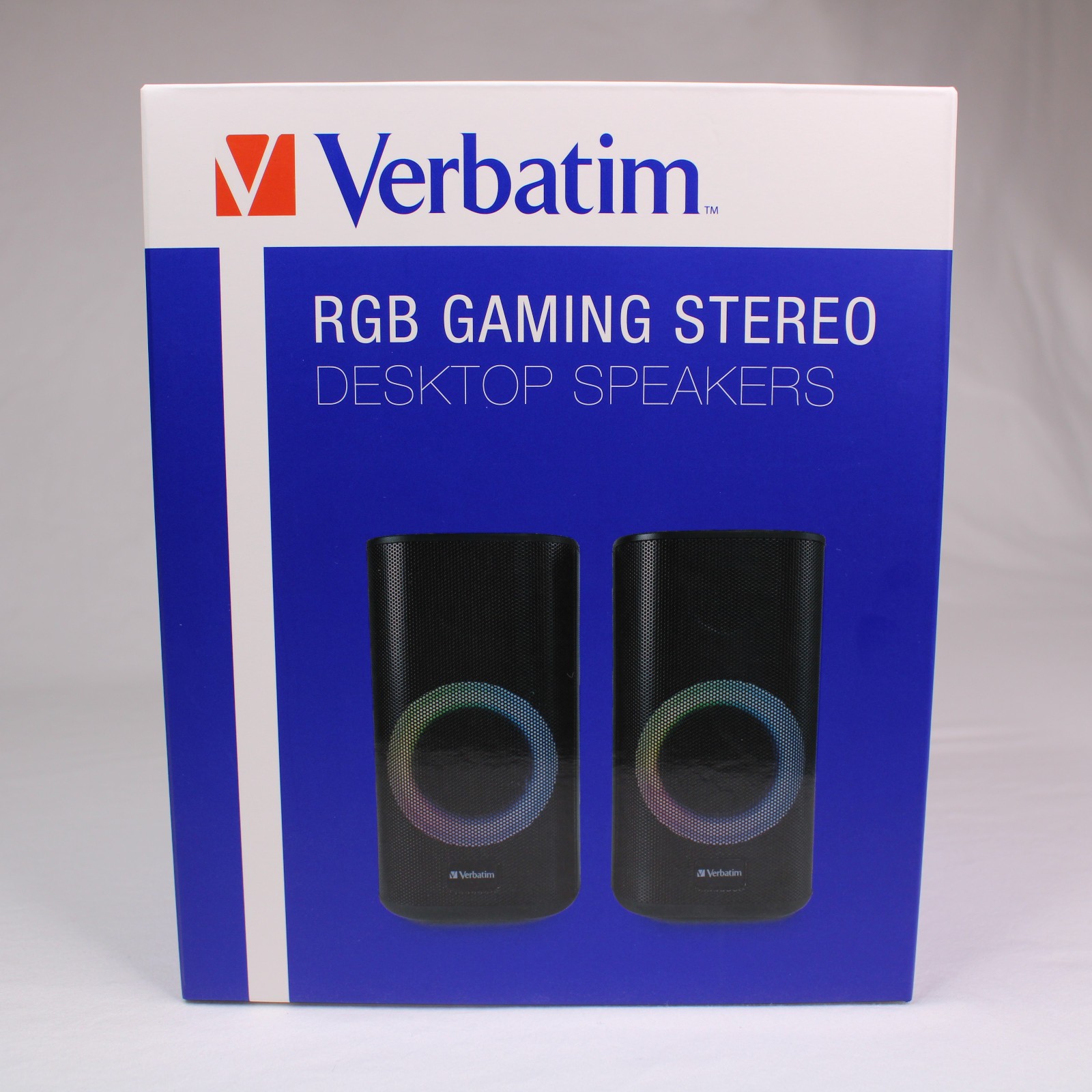 Verbatim RGB Gaming Stereo Desktop Speakers Bluetooth 5.0 USB Powered AUX 10W RG