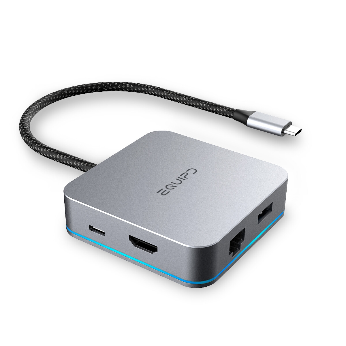 EQUIPD USB-C Hub Type C to 4K HDMI / RJ45 LAN / 3 USB 3.0 for Macbook / Switch