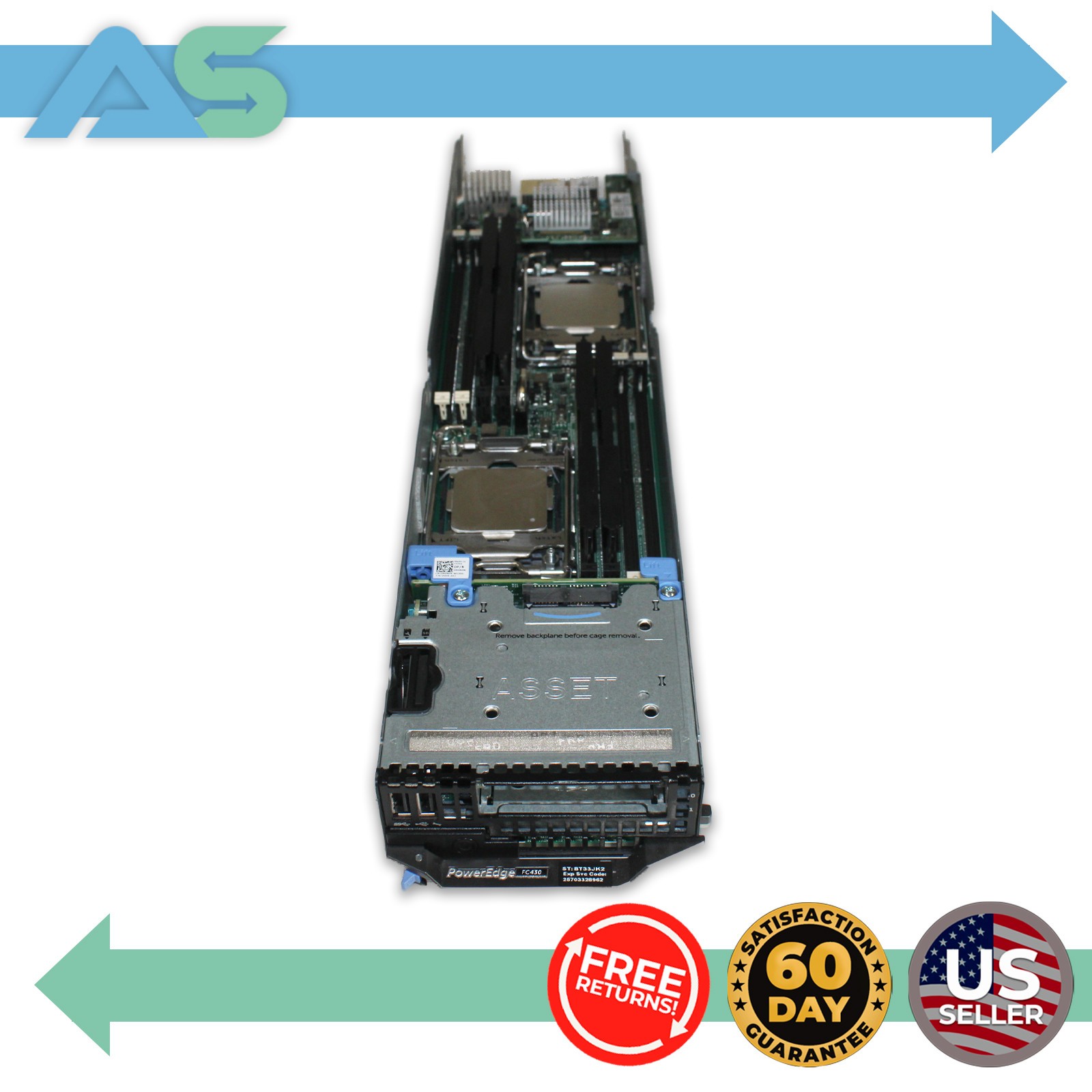 Dell PowerEdge FC430 Server Blade 2x Intel Xeon E5-2640 v4 2.4GHz 20-Core Total